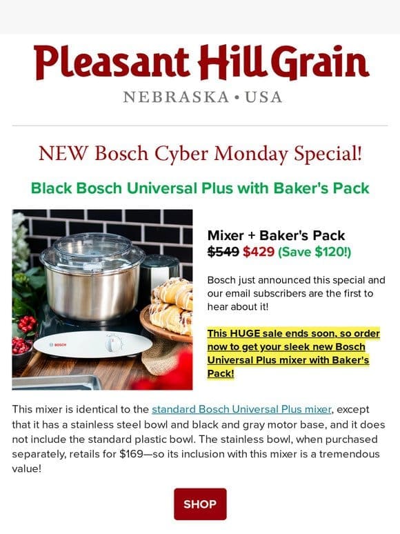 NEW Bosch Cyber Monday Special! — PHG Newsletter