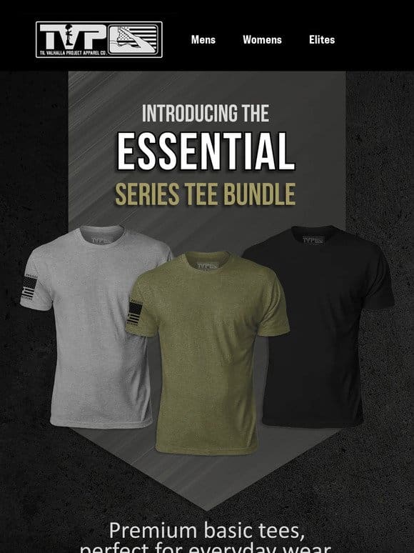 NEW → premium， basic， mission-driven tees