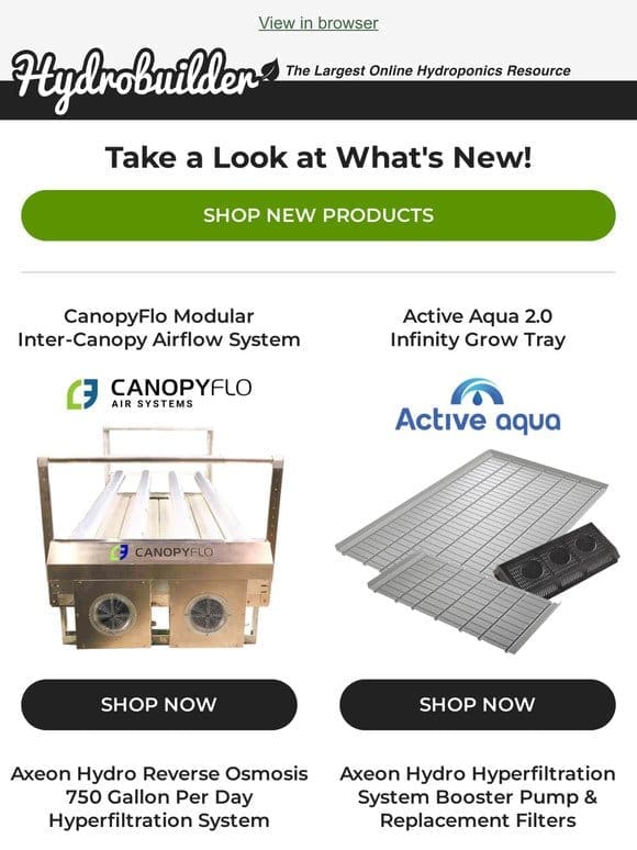 NEW! ✨ Water Filters， Hydroponic Systems， and More on Hydrobuilder.com!