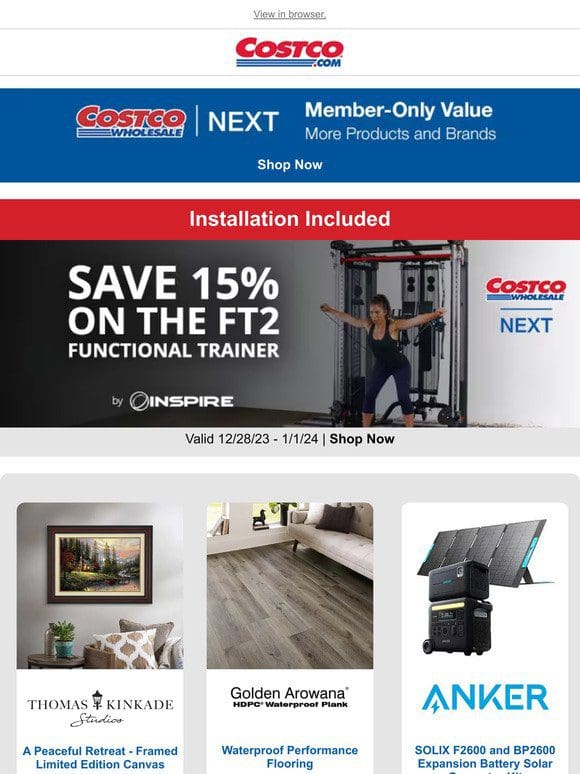 NEXT Year is Here! Buy Direct from Select Brands with Costco NEXT!