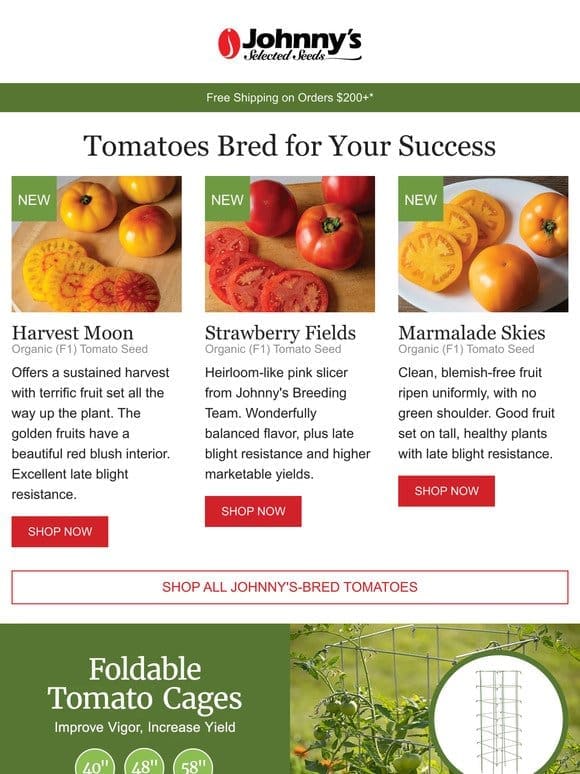 New Johnny’s-Bred Tomatoes