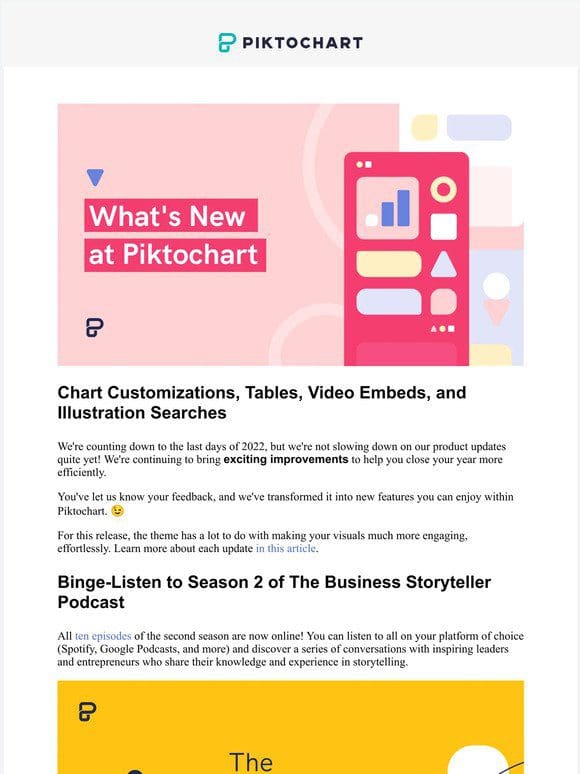 New Release: Chart Customizations， Tables， Video Embeds