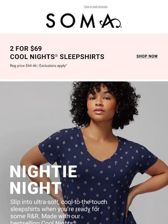 New Sleepshirts: 2 for $69