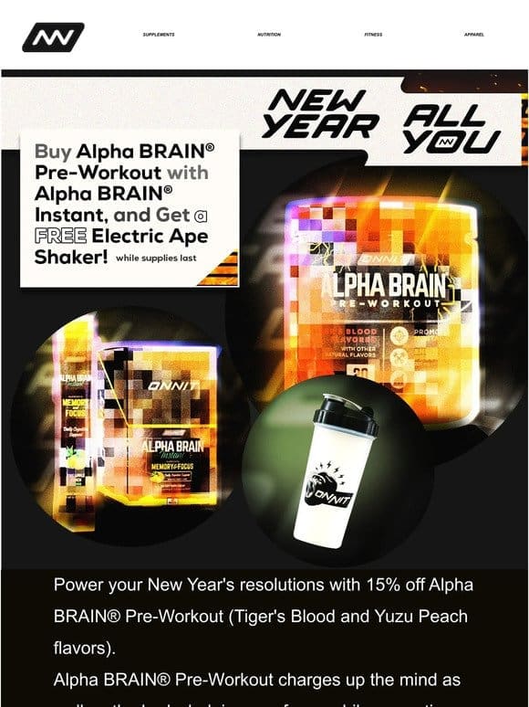 New Year All You Sale: Alpha BRAIN® Pre-Workout