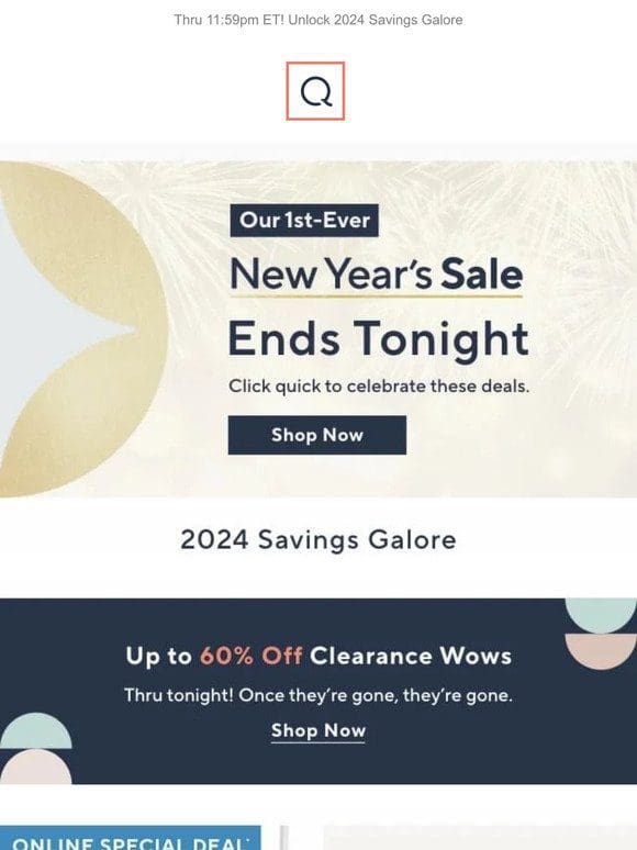 New Year’s Sale Ends Tonight!