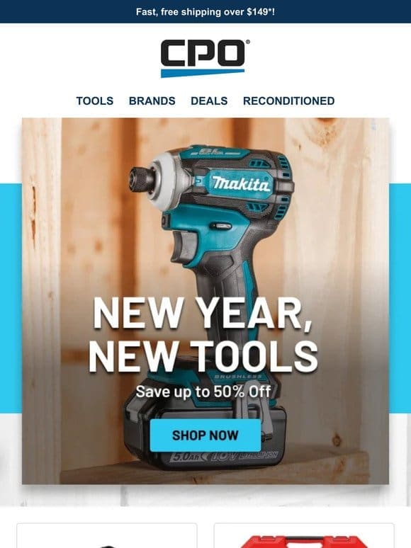 New Year， New Deals: Get Up to 50% Off Essential Tools!