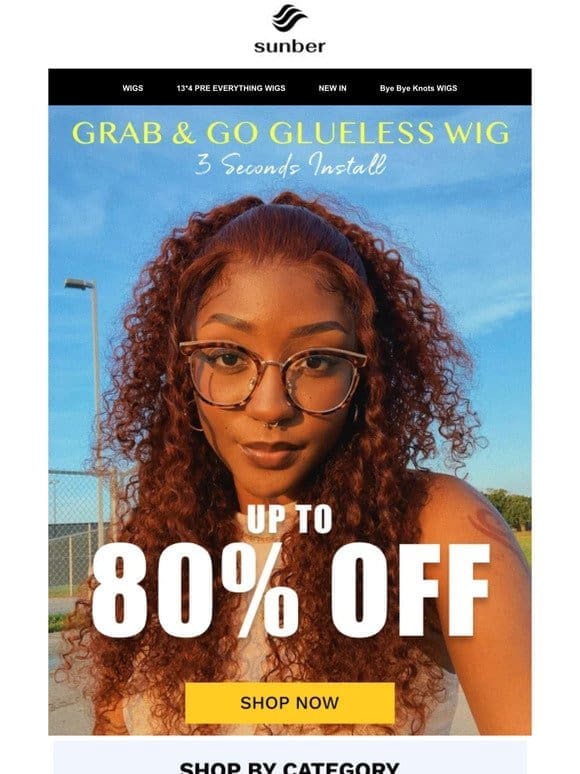 No extra work needed–80% off for glueless wig