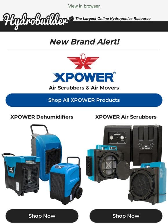 Now Available on Hydrobuilder.com! XPOWER Air Movers