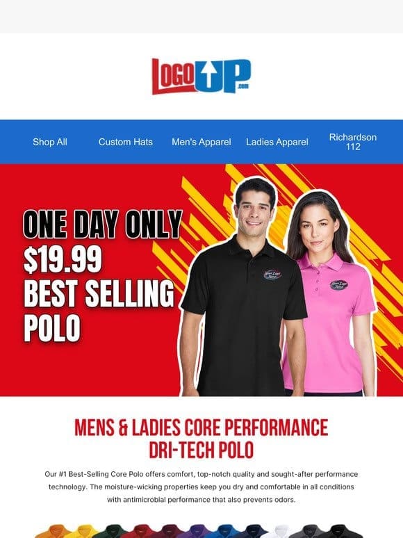 ONE DAY ONLY: $19.99 Best Selling Polo