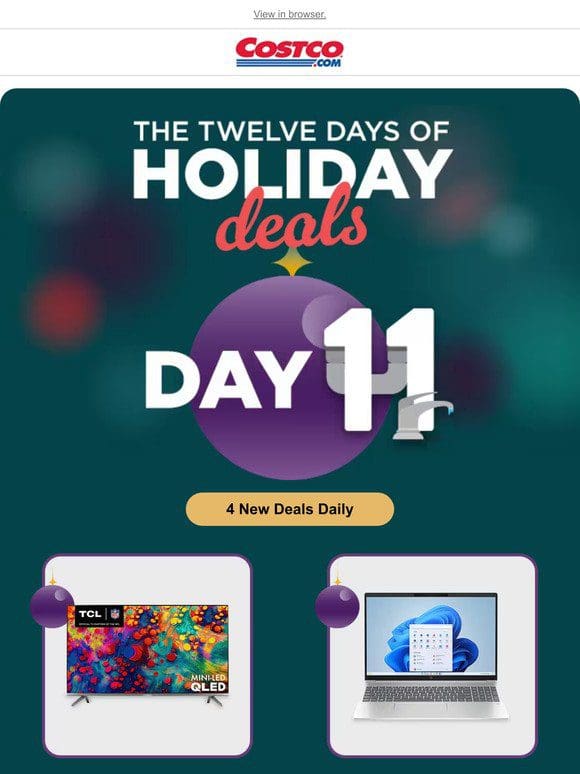 On the 11th Day of Holiday Deals， Costco Has for You….
