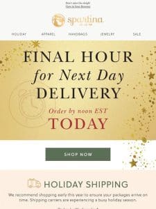 Order by Noon for Next Day Delivery