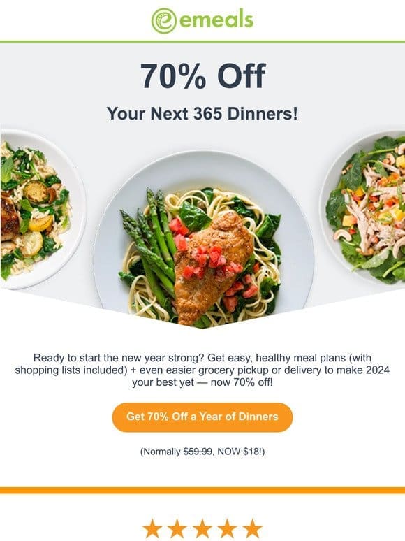 Our Biggest Sale of the Year is HERE — 70% Off Meal Plans!