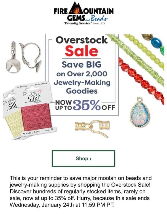 Overstock SALE – Get Major Savings on Jewelry-Making Supplies