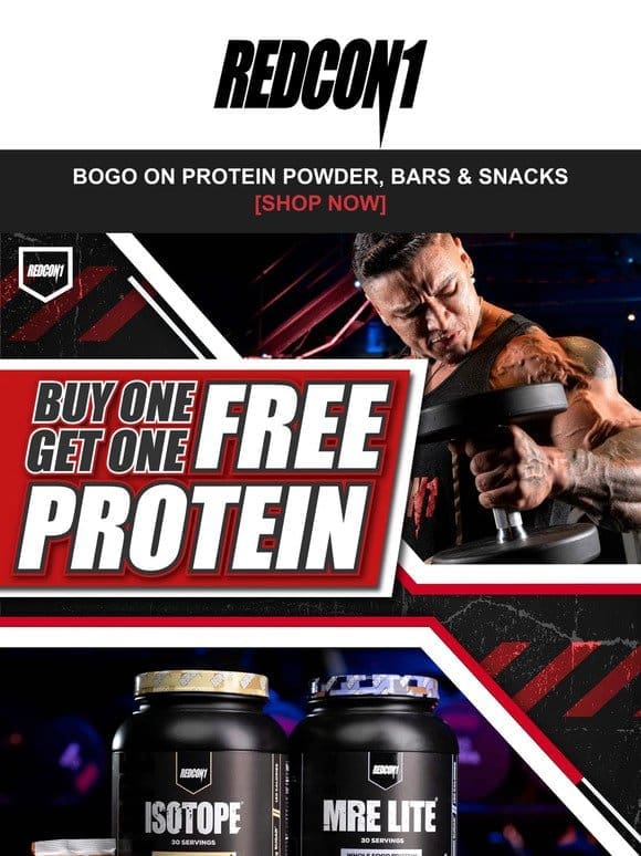 PROTEIN BOGO  Plus， flash sale on shirts & hoodies