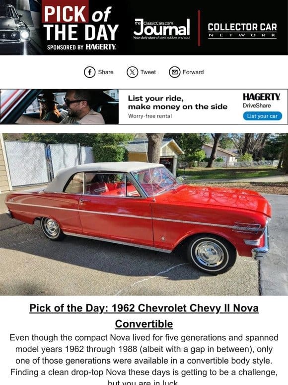 Pick of the Day: 1962 Chevrolet Chevy II Nova Convertible