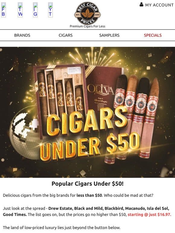 Popular Cigars Under $50