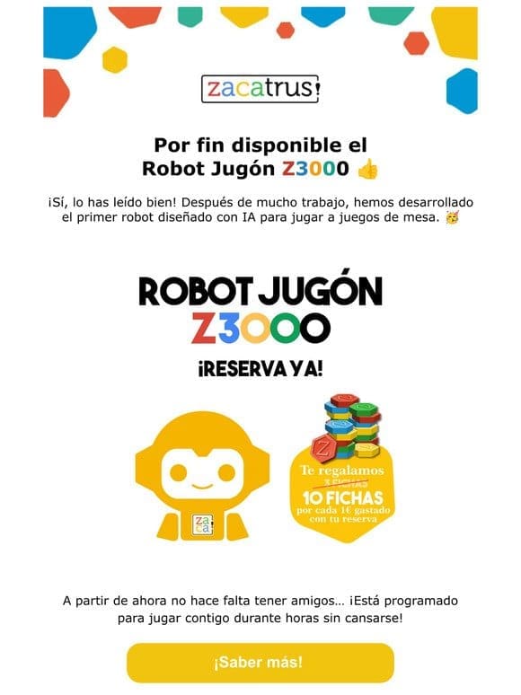 Por fin disponible el Robot Jugón Z3000