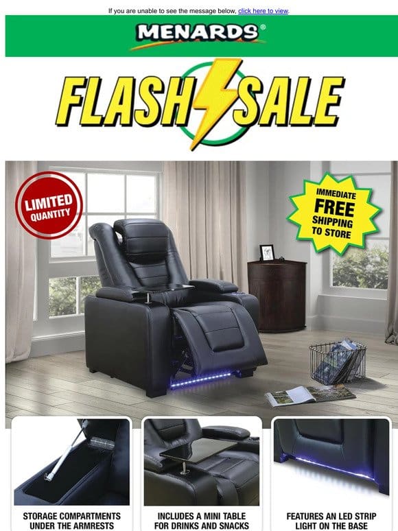 Power Recliner Theater Chair ONLY $399!