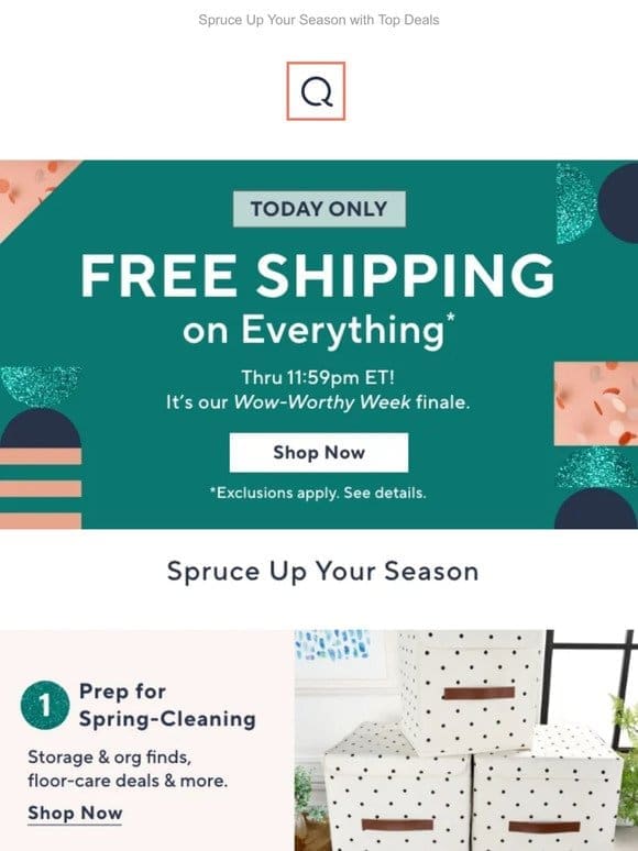 Prep for Spring with Free Shipping