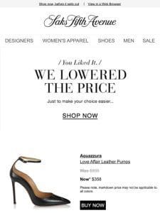 Price Drop Alert! Buy your Aquazzura pumps & more now…