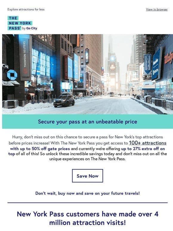 Prices rise soon – save now on The New York Pass!