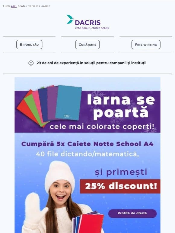 Prinde 25% REDUCERE la cele mai colorate caiete. Hai să le vezi!