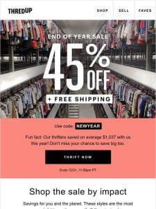 Quick! Shop the sale， make an impact