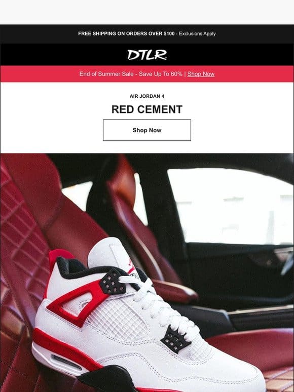 RESTOCK   Air Jordan 4 ‘Red Cement’