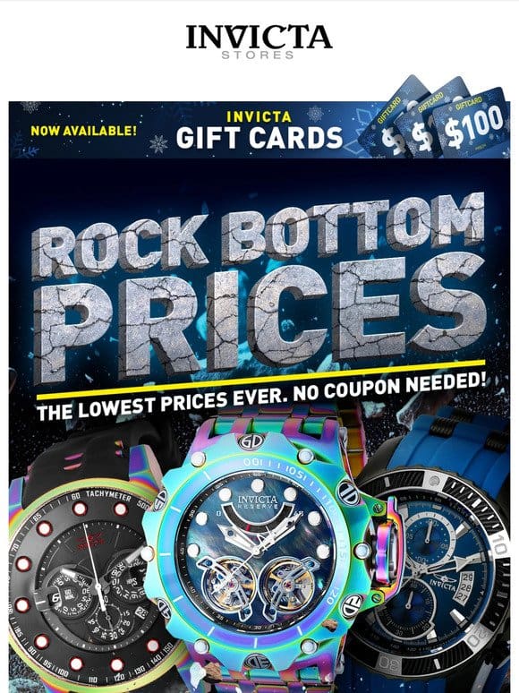 ROCK BOTTOM PRICES On Incredible Watches❗