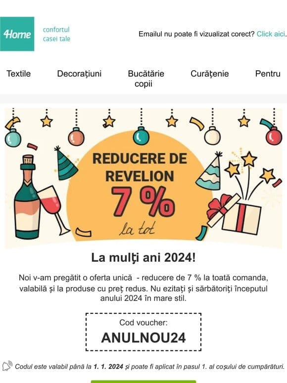 Reducere de Revelion de 7 % la toate!