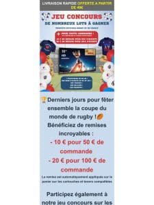 Remises 10€ et 20€ + concours!