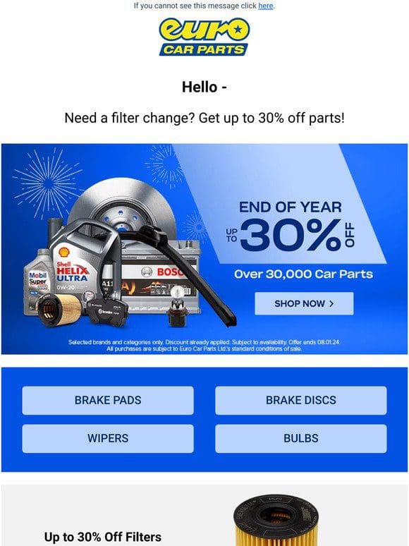 Revitalize Your Ride: Save 30% on Car Parts Today!