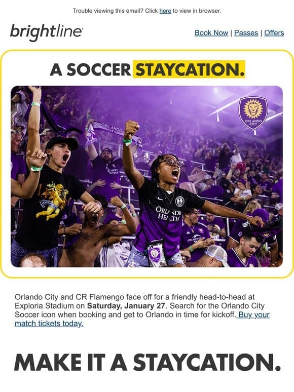 Ride to the Orlando City game at Exploria Stadium.