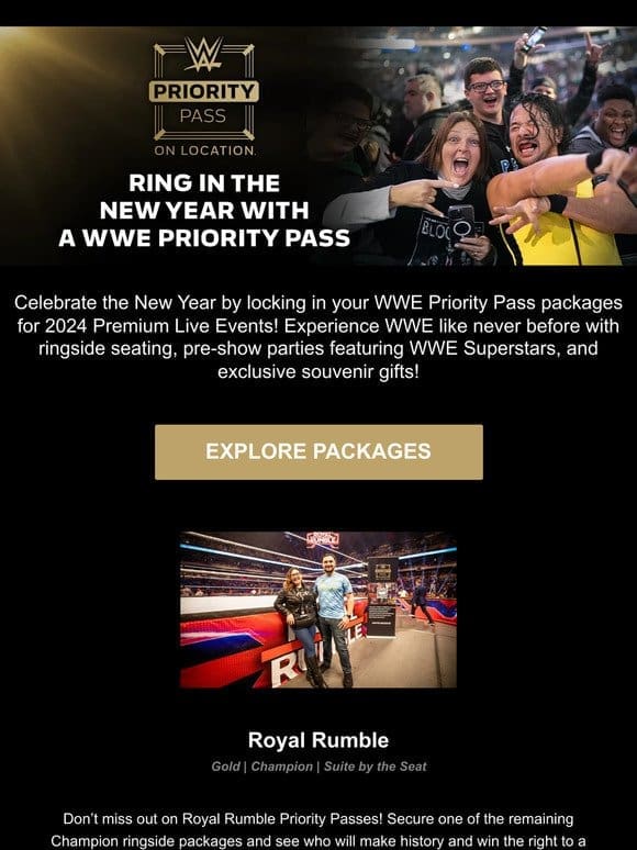 Ring in the New Year with WWE Priority Passes for 2024