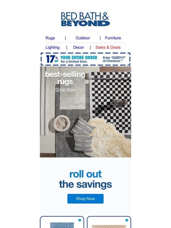 Rollout the Carpet for Rug Savings for Every Room
