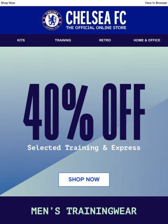 SALE! 40% Off Selected Trainingwear