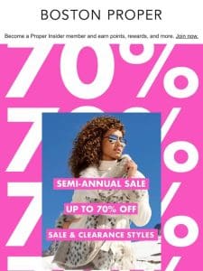 SALE: ALL UP TO 70% OFF