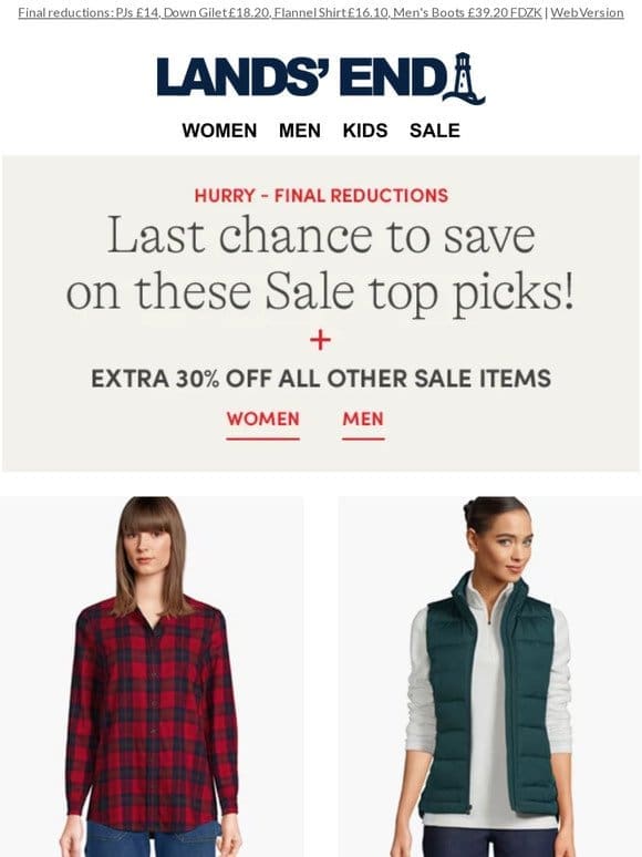 SALE TOP PICKS: last chance to save!