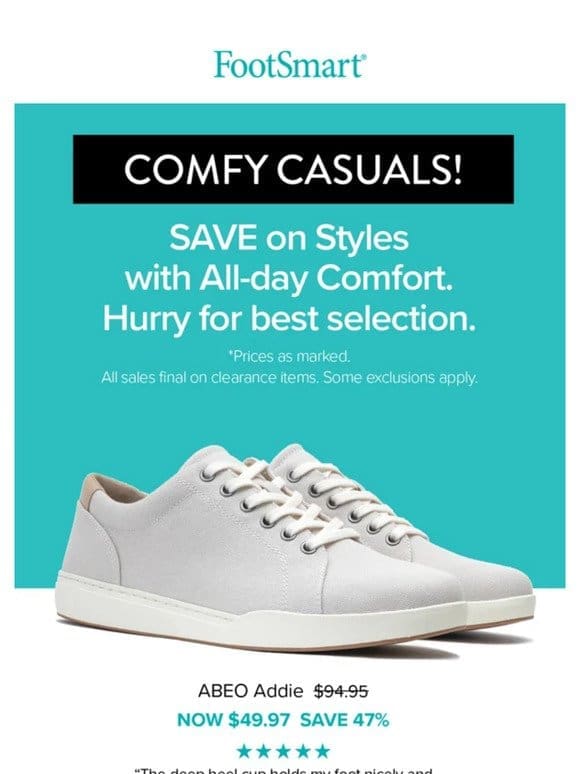 SAVE on Comfy Casuals