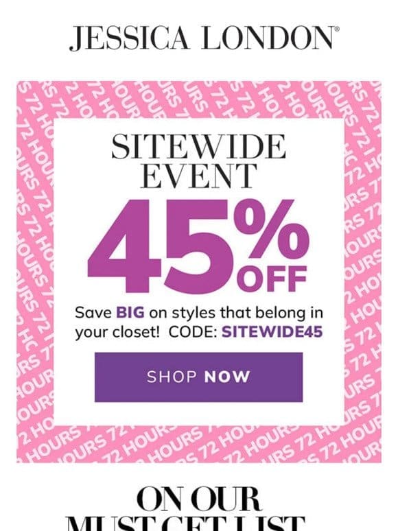 [SITEWIDE] 45% Off EVERYTHING in your cart