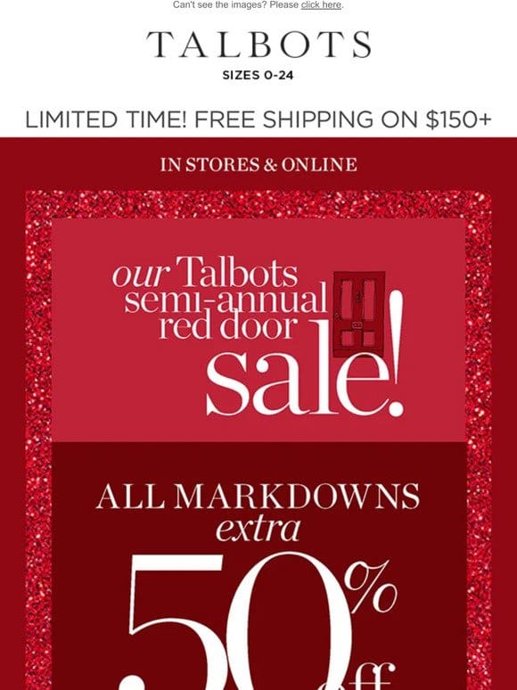 STARTS NOW! 50% off 2+ markdowns