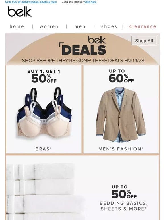 SUNDAY SAVINGS   Up to 60% off intimates， men’s fashion & more