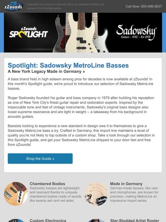 Sadowsky MetroLine Basses: zZounds Spotlight