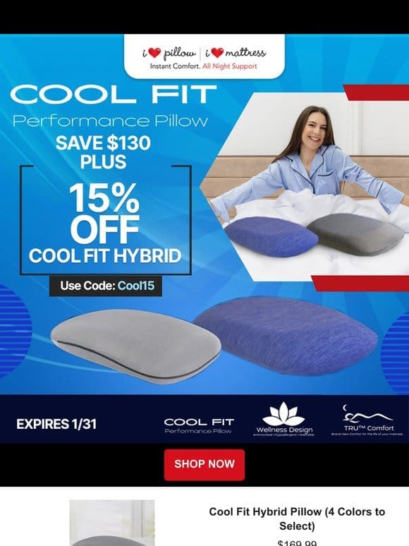 Save $130 PLUS 15% Off Cool Fit Hybrid