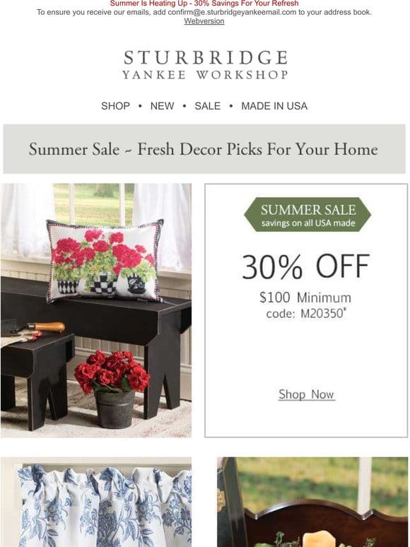 Save 30% on Your Summer Refresh