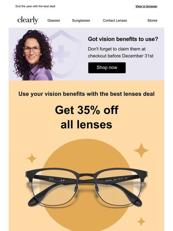 Save 35% on your lenses