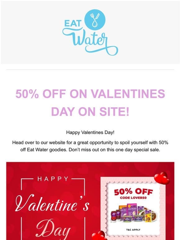 Save 50% Off on Valentines Day