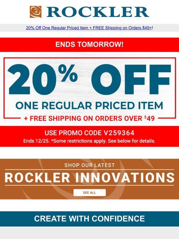 Save Big with 20% OFF 1 regular priced Item