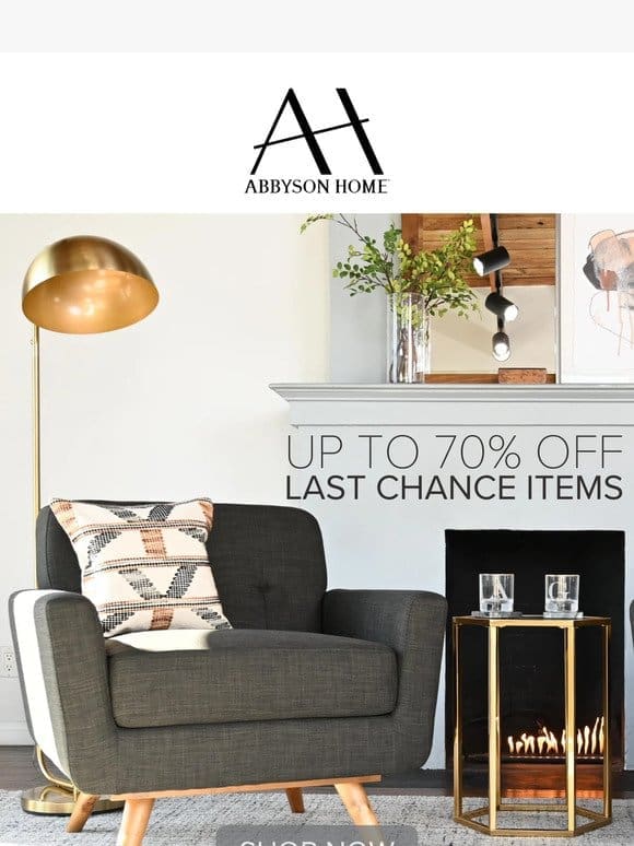 Save Up To 70% On Last Chance Styles