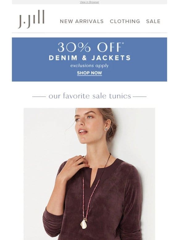 Save on SALE tunics—now an extra 40% off.